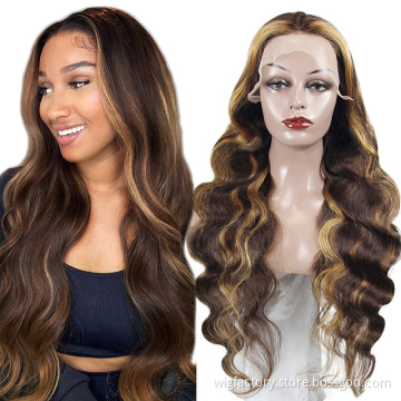 Factory Wholesale 150% 180% density t part lace wig, human hair wigs lace front 4/27, glueless human hair 4/27 wigs